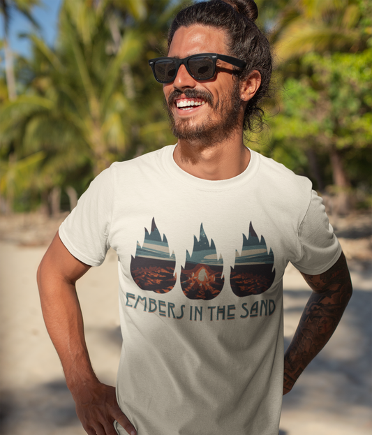 Bonfire, Beach, T-Shirt, Ivory, Sunset