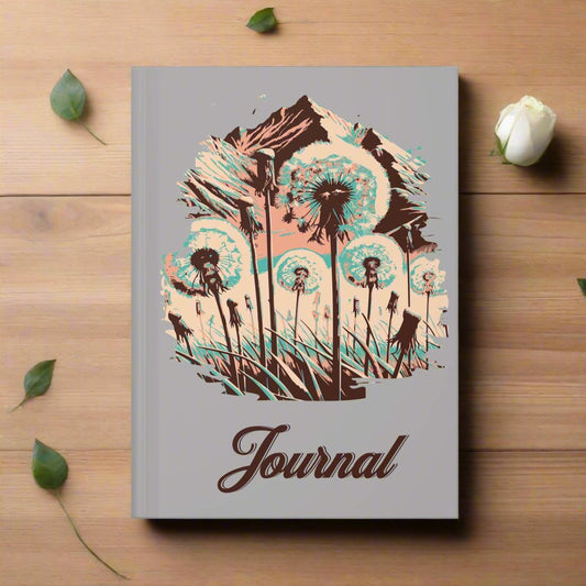 Dandelion, Journal, Flowers, Hardcover 