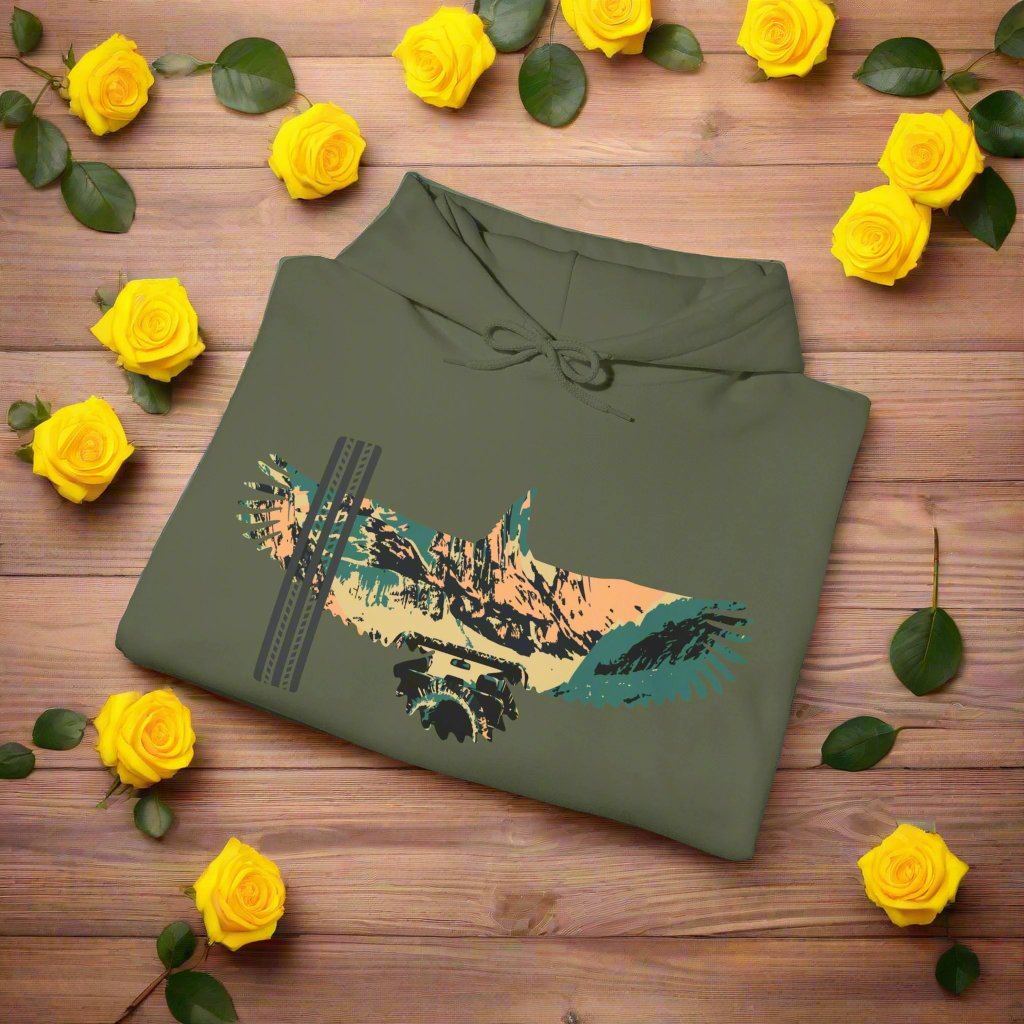 Eagle Silhouette, Hoodie, Military Green