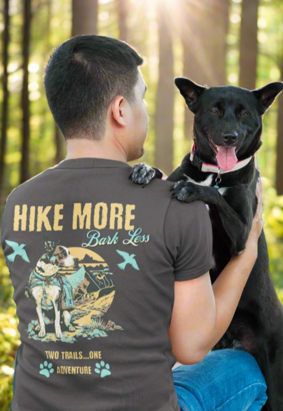 Hiking, T-shirt, with Dog, Color Graphite