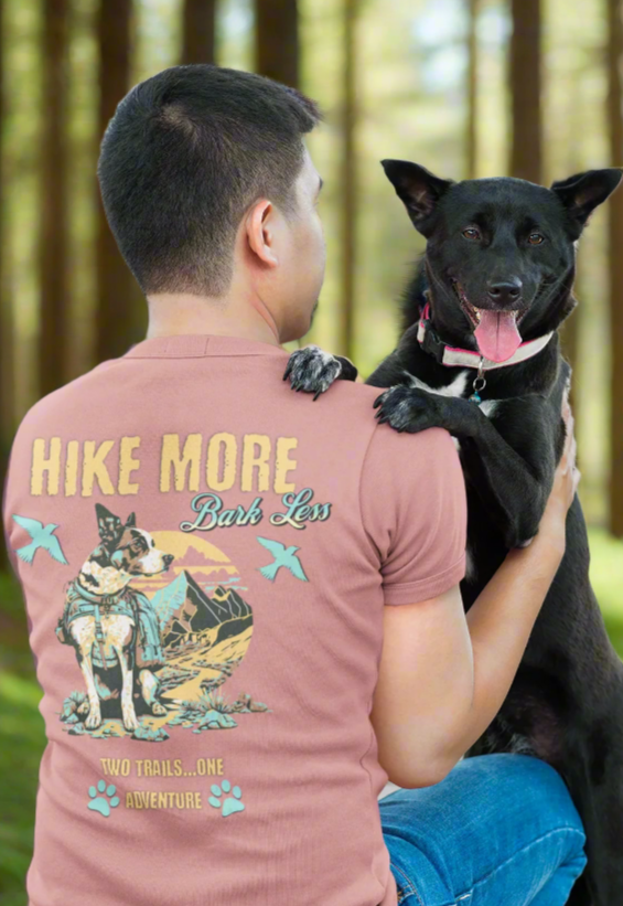 Hiking, T-shirt, with Dog, Color Watermelon