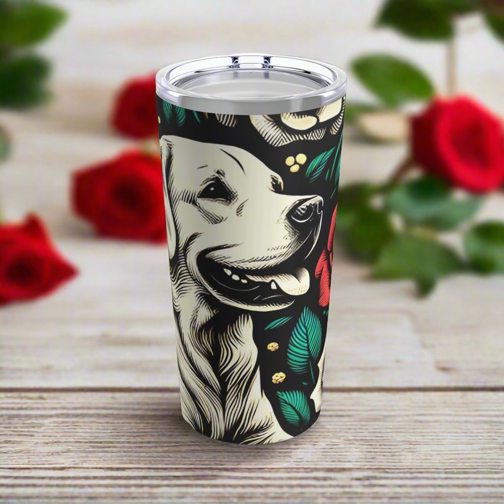 Labrador, tumbler, dog, rose, 20oz