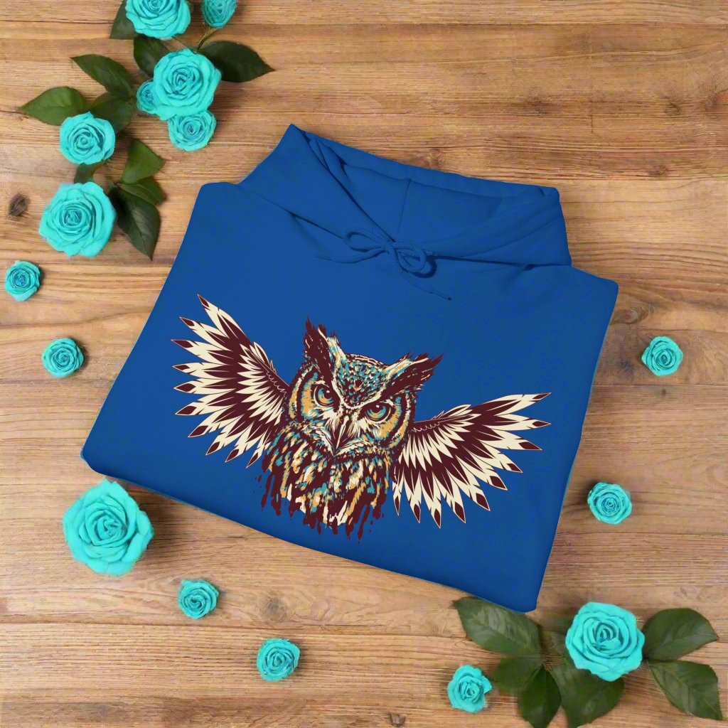 Owl, Hoodie, Royal, Blue